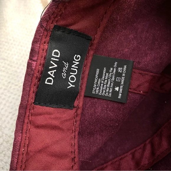 David And Young Burgundy Adjustable ‘Wino Saur’ Embroidered Baseball Cap - Picture 5 of 5